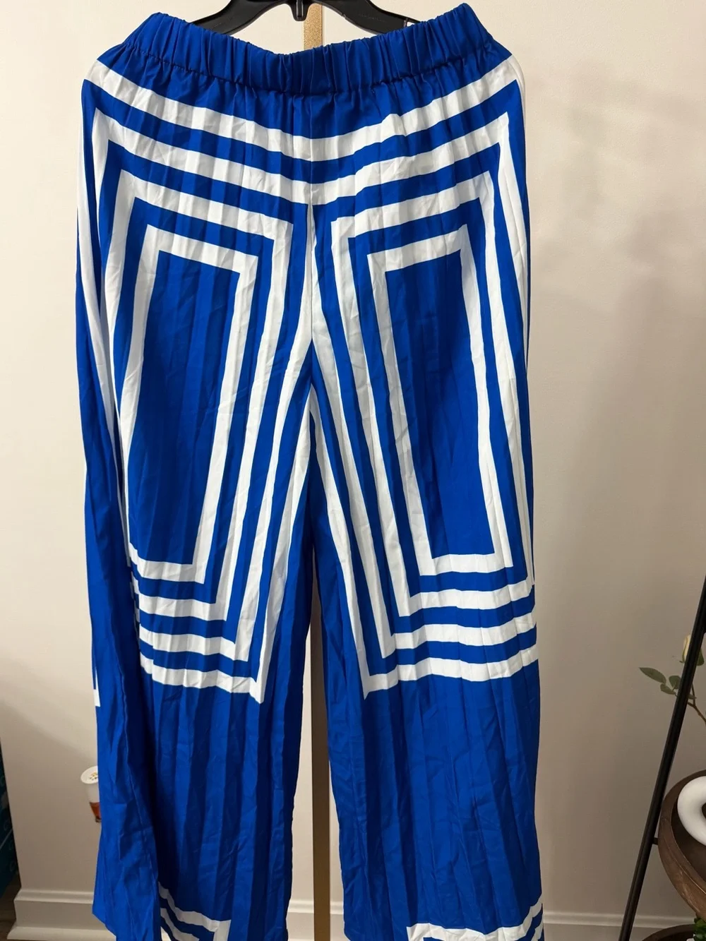Commense Blue and White Wide-Leg Pants - Picture 2 of 7